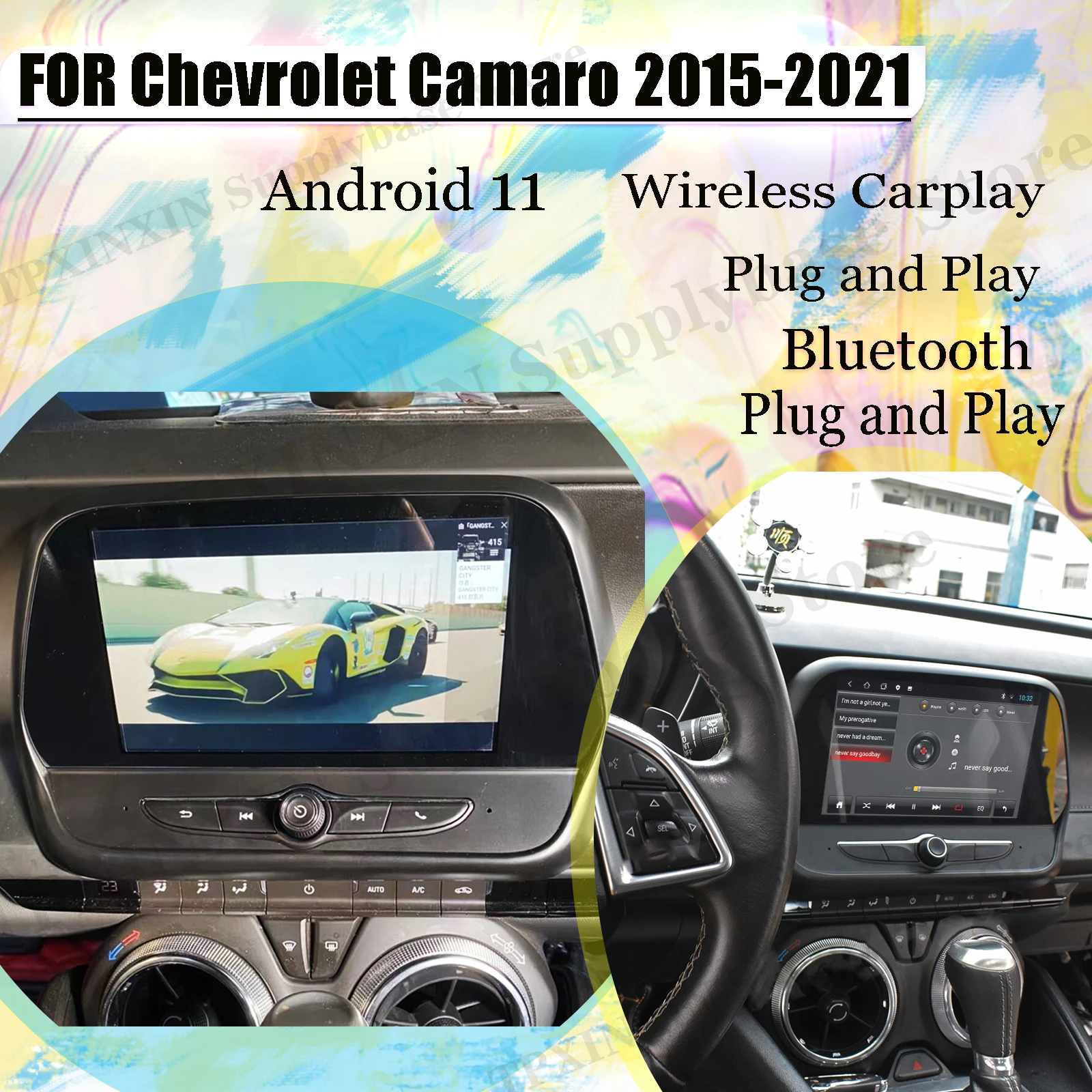 2 Din Car Radio Stereo Receiver Android For Chevrolet Camaro 2015 201 2017 2018 2019 2020 Navi Player Video Receiver Head Unit