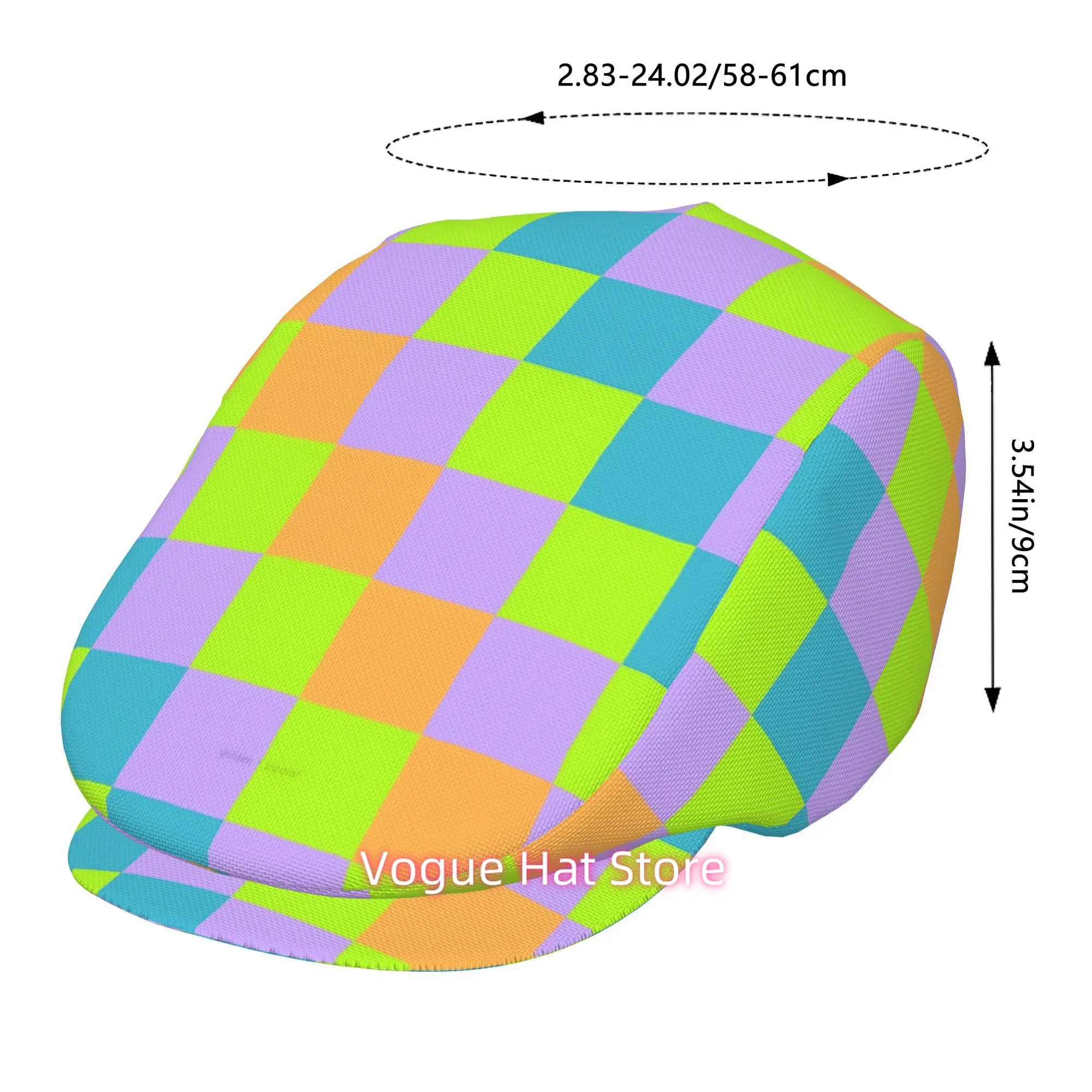 One Colorful All-Over Printed Beret, a Vintage Newsboy Cap, Suitable for Everyone, an Essential Fashion Item for Both Outdoor Le