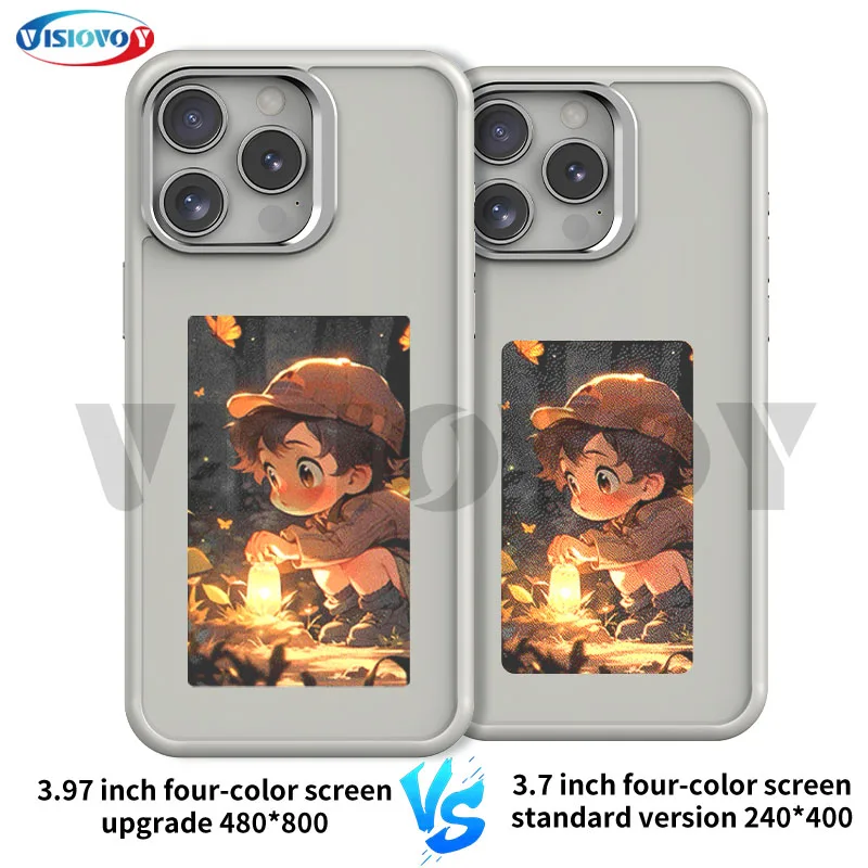 

NFC Function DIY Phone Funda Enhanced 4 Color Screen 3.97 inch 480*800 Smart Phone Case For iphone 15 14 13 Pro Max E ink Screen