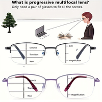 Intelligent Multifocal progressive reading glasses for men women near and dual-use Anti-Blue Light automatic adjustment Eyewear