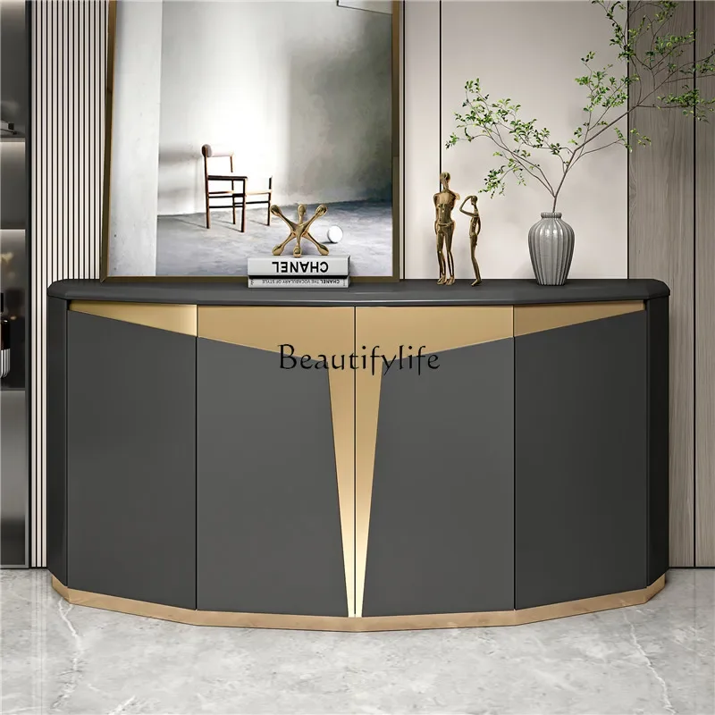 

02Light luxury Italian postmodern marble high-end living room shoe cabinet storage cabinet