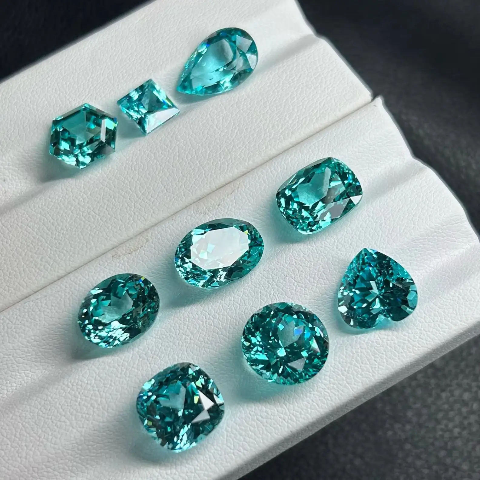 

Lab Grown Blue Paraiba Stone Round Cut Synthetic Created Loose Paraiba Gemstones
