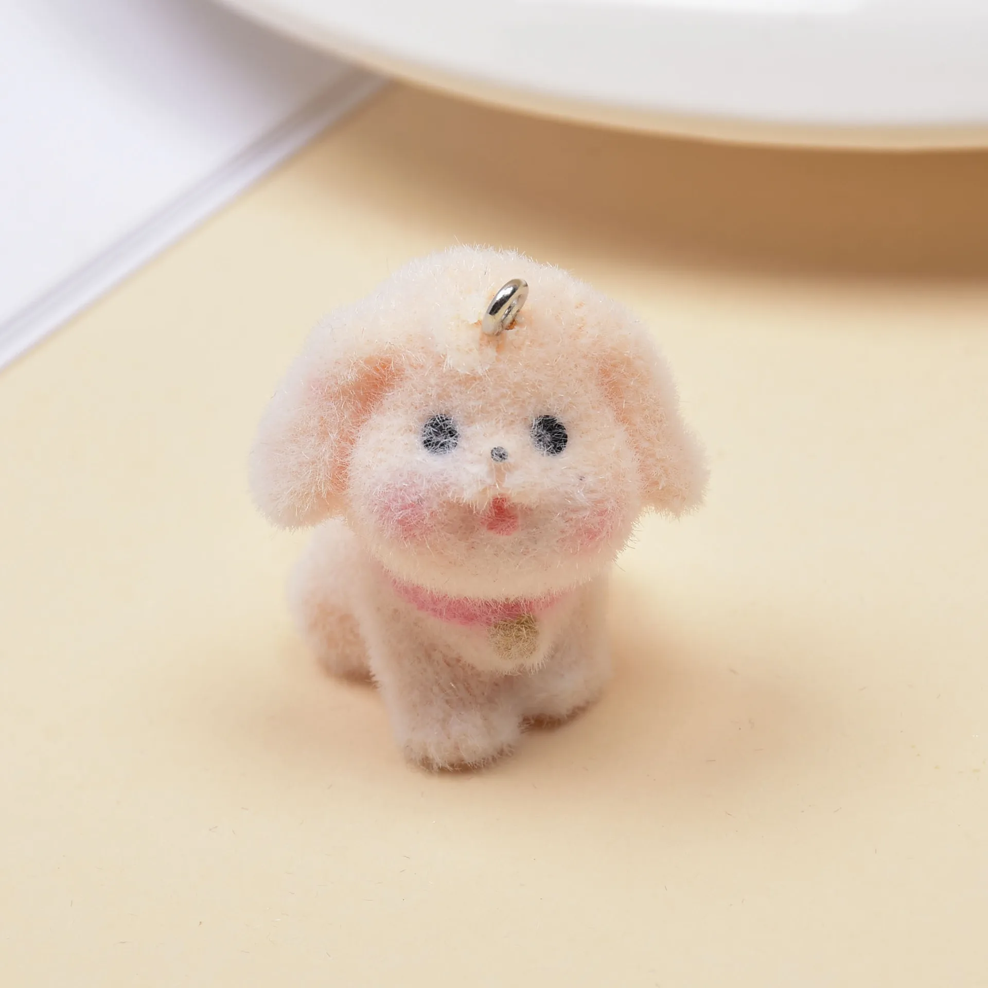 16PCS Flocking resin Charms 3d Cute Plush animal Dog Pendant for make necklace bag Keychains diy crafts Jewelry make material