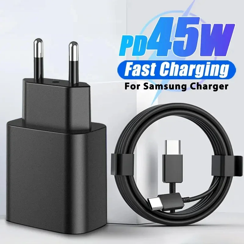 Image of PD 45W Superschnelles Ladegerät für SAMSUNG S21 S22 S23 S24 Ultra Schnelles Laden USB-C Ladekabel Typ C 2M Wandadapter