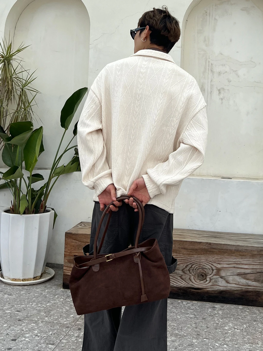 

YUEN Ретро Роскошная Замшевая Кожаная Сумка Через Плечо Мужчины Женщины Бродяга Большая Сумка Повседневная Ленивая Модная Сумка