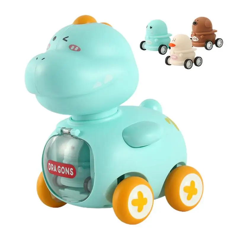 Carros de brinquedo para crianças dos desenhos animados forma dinossauro mini catapulta veículos brinquedo criativo multifuncional carro brinquedos com rodas de borracha macia