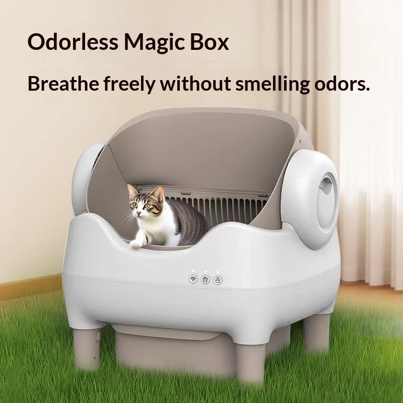 Caja de arena automática extra grande anti-salpicaduras para gatos - imagen 2