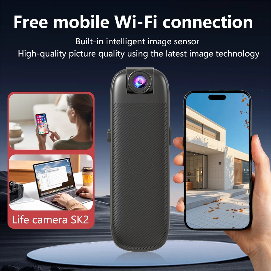كاميرا صغيرة 1080P مع رؤية ليلية بالأشعة تحت الحمراء كاميرا مراقبة للمنزل محمولة كشف الحركة اتصال داخلي صوتي ثنائي الاتجاه