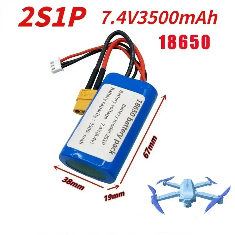 

New 18650 7.4V 2S1P 3500mAh Lithium-ion Battery, Suitable for Various Drones