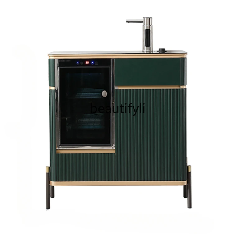 Tea Machine Household Light Luxury Automatic Large Size Intelligent Solid Wood All-in-One Cabinet Living Room Refrigeration