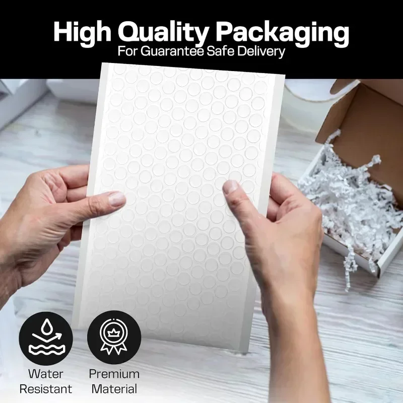 100/10Pc Plastic Bubble Envelopes Bag Waterproof Foam Adhesive Self Seal Packing Bag Mailers Shipping Envelope Storage Organizer