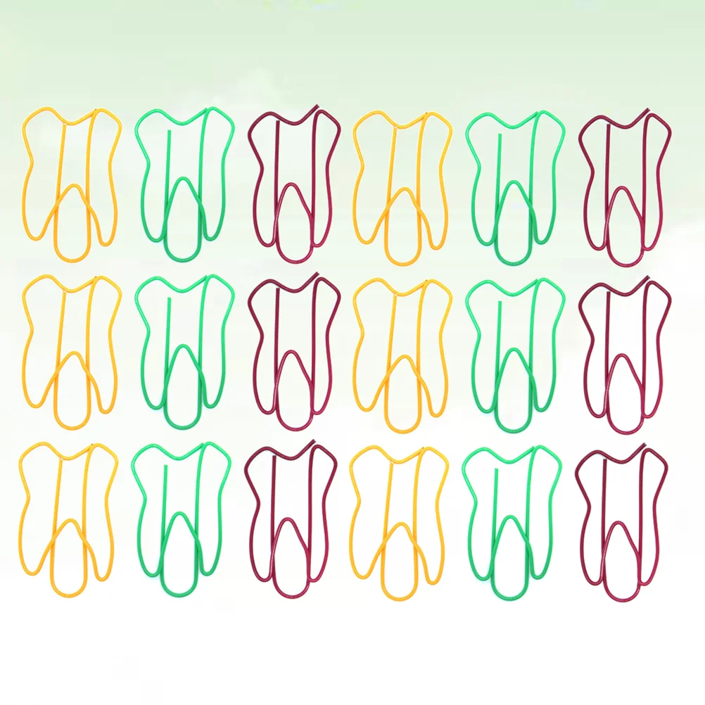 50 Pcs Note Clips Tooth Shaped Bookmark Party Gift Paper Modeling Metal Photo Paperclips