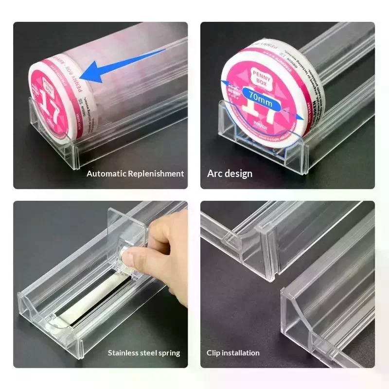 Lip Cigarette Automatic Replenishment Storage Rack Supermarket Candy Box Convenience Store Candy Round Box Storage Rack