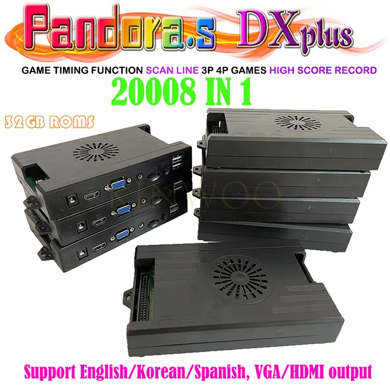 Newest Pandora Game Box SAGA DX plus 20008 in 1 PCB Board sanwa Joystick LED Button Power Supply for Bartop Machine Cabinet HDMI