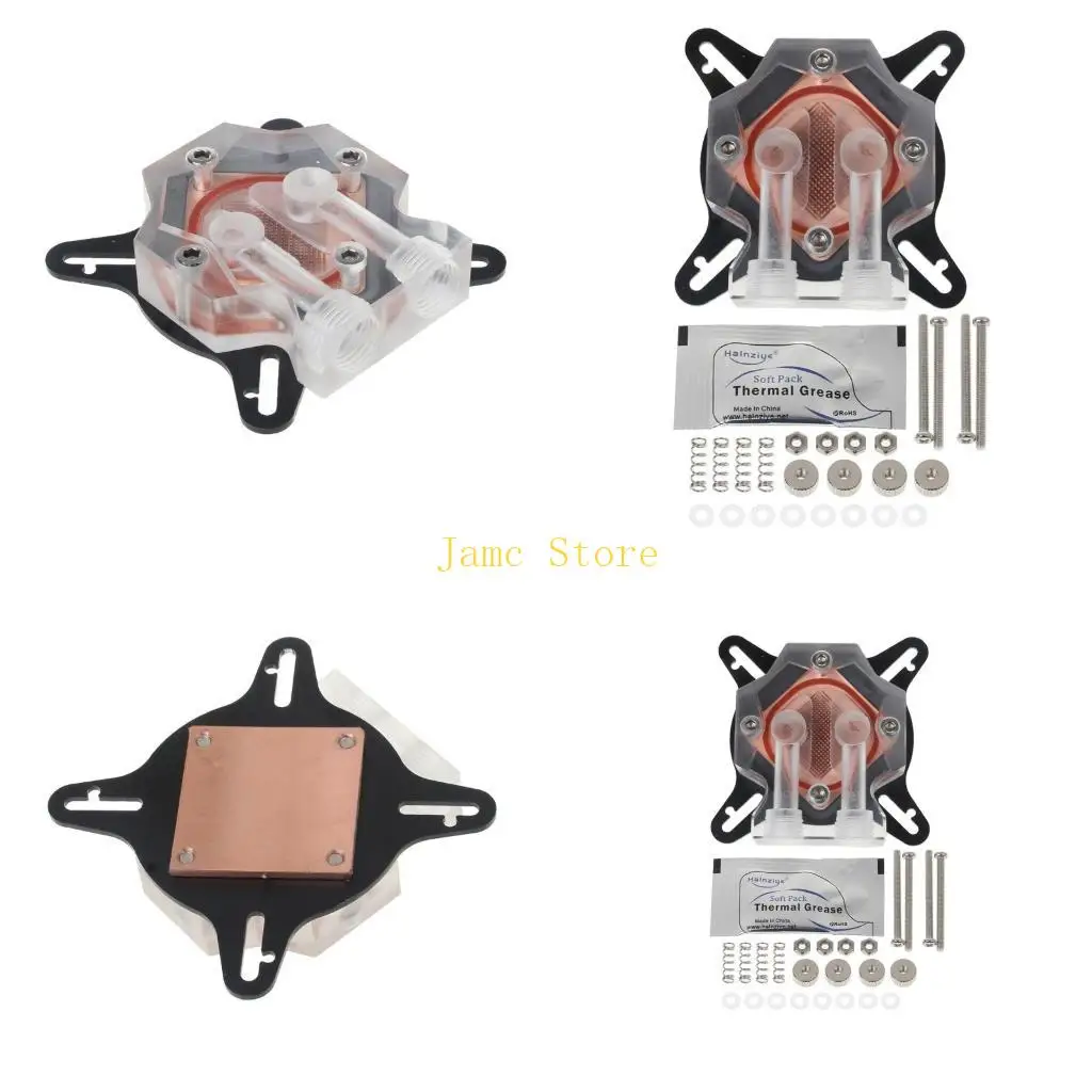 

LX0B Универсальный прозрачный водяной блок для видеокарты, медное основание, водяной охладитель для процессора ПК