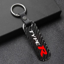 For Honda Civic Type S Type R FK2 FN2 EP3 Accord Car Accessories Car Key Chain Key Ring Carbon Fiber Metal Keychain Keyrings