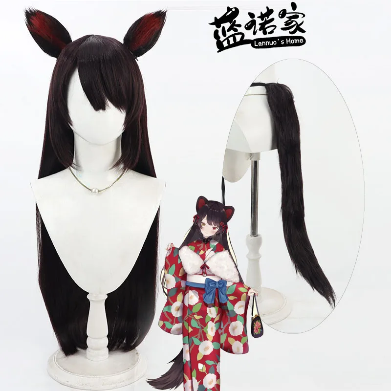 

NIJISANJI Virtual YouTube VTuber Inui Toko Cos Косплей Парик Хэллоуин Вечеринка Опора Синтетические волосы Термостойкое волокно + Кепка для парика