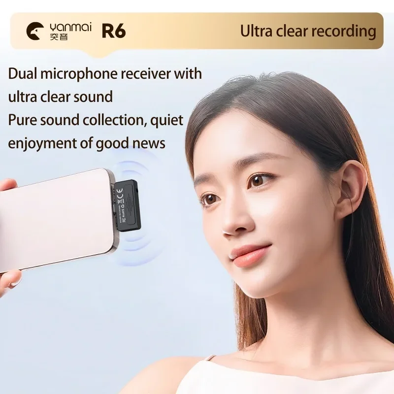 Microphone à revers Lavalier sans fil, Plug and Play, pour téléphone portable, réduction du bruit AI, double Microphone, enregistrement Vlog, vidéos courtes