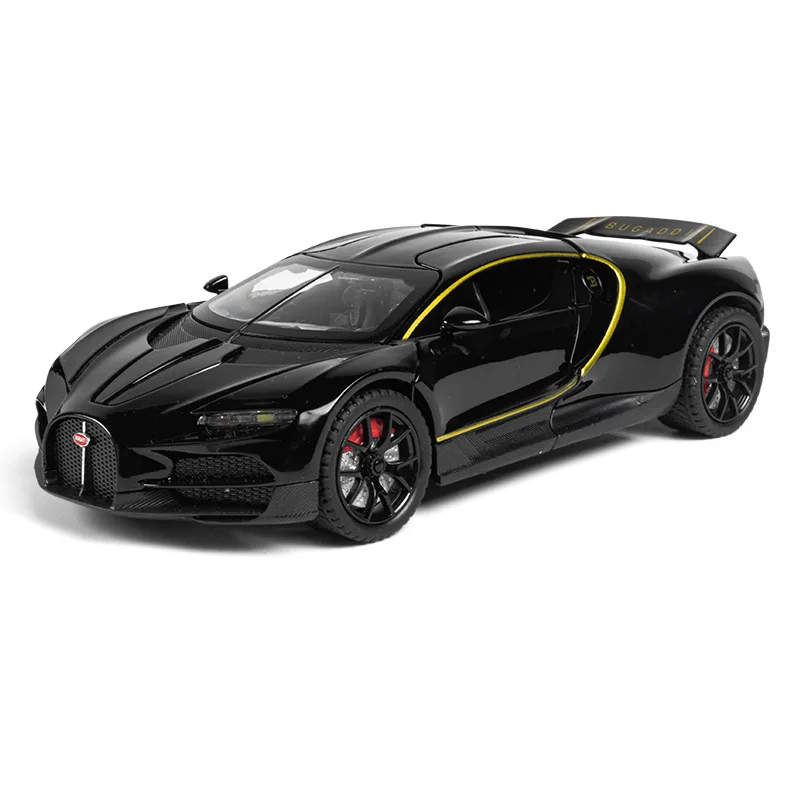 1:24 Tourbillon Bolide Alloy Sportscar Model Diecast Toy Door Opened Sound Light Pull Back Miniature Vehice Stylish Collectible