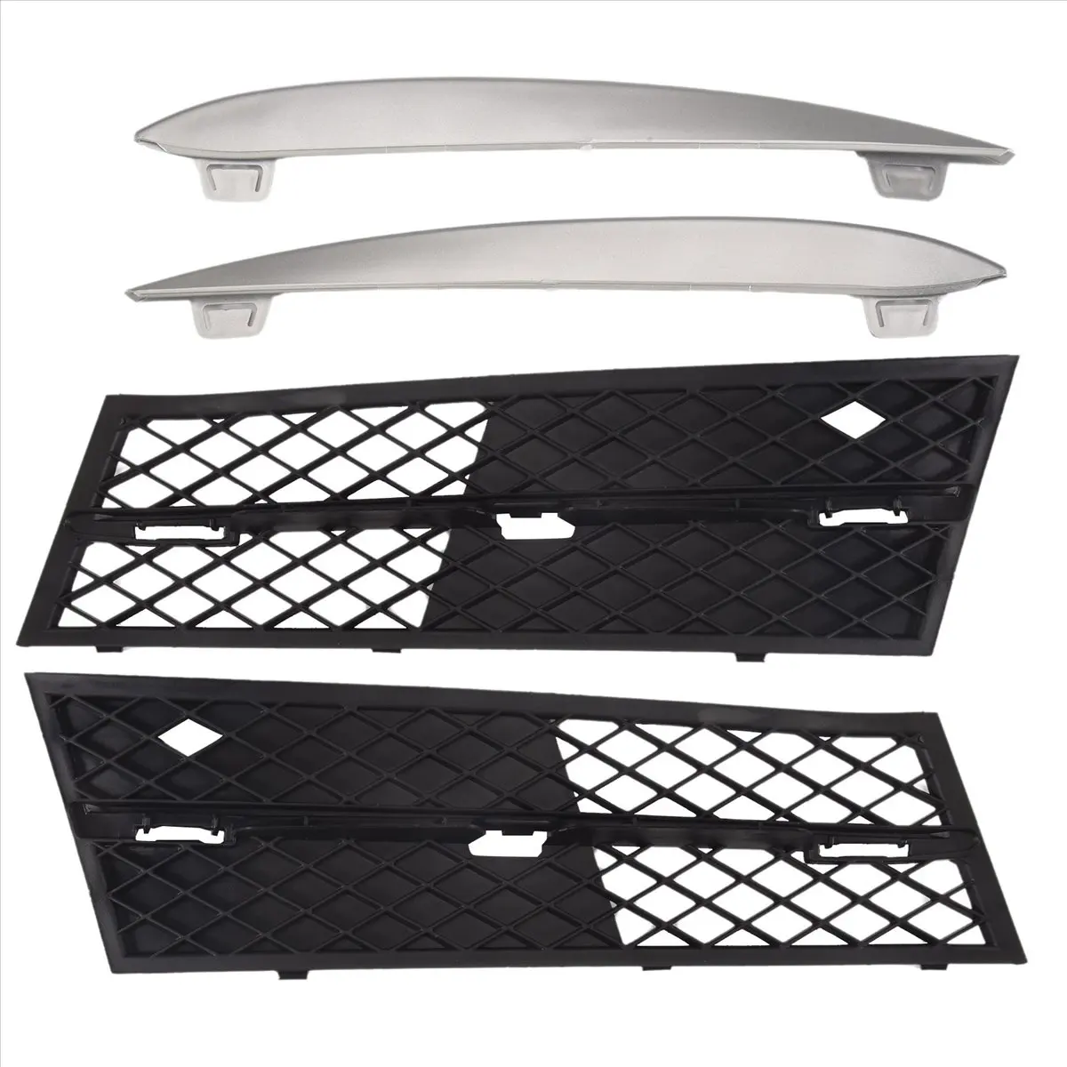#68Z 2Pcs Car Front Lower Bumper Grill Grille Fog Light Cover for BMW,Fog Light Cover,(plastic)