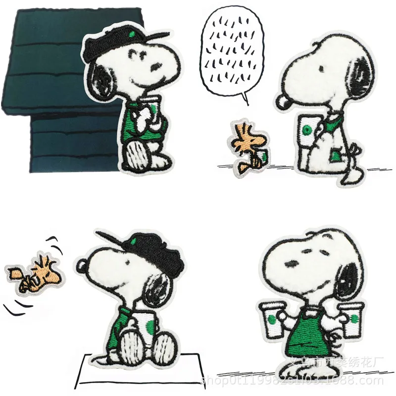 6 قطعة/الوحدة لطيف سنوبي بقع التطريز الملابس الكرتون جرو ملصقات على الملابس ملصقات الملابس الإكسسوارات التصحيح