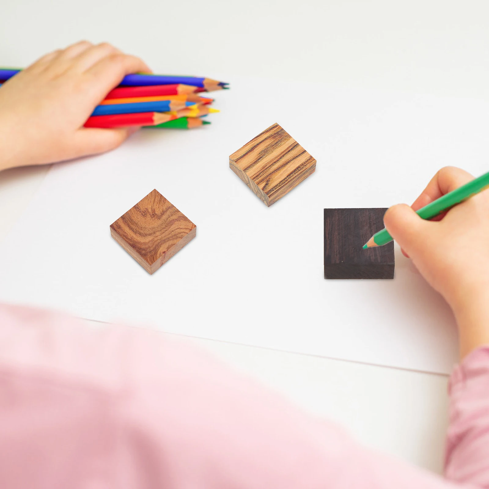 24 Stück Holzrohlinge, unvollendet, kleiner Holzblock, DIY-Holzblöcke für Handwerk, Schnitzerei, Kunstbedarf, kleine Holzbretter