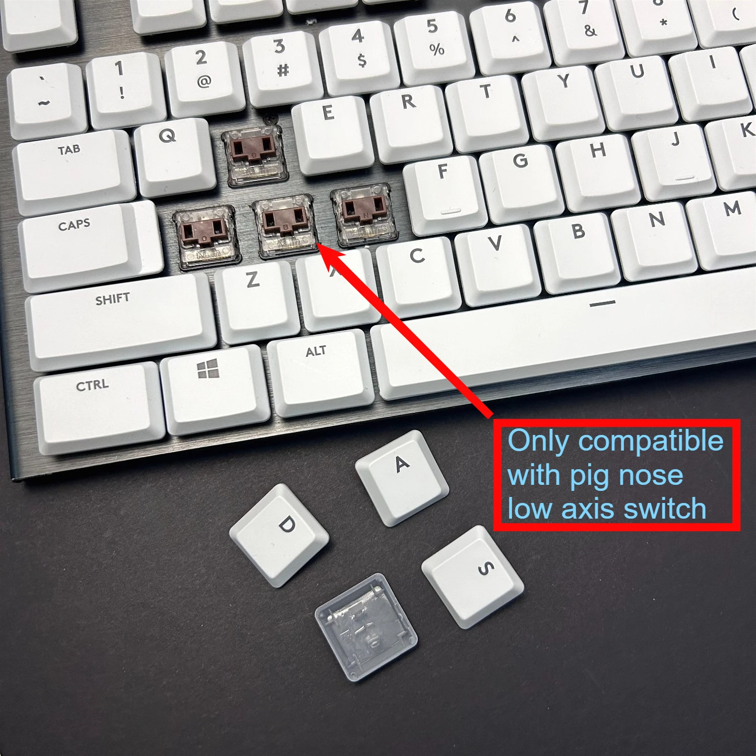 

Transparent ABS Keycaps for Logitech G913/G815/G915 TKL - RGB Backlit Keycaps with US/EU/DE Layout (Black/White)