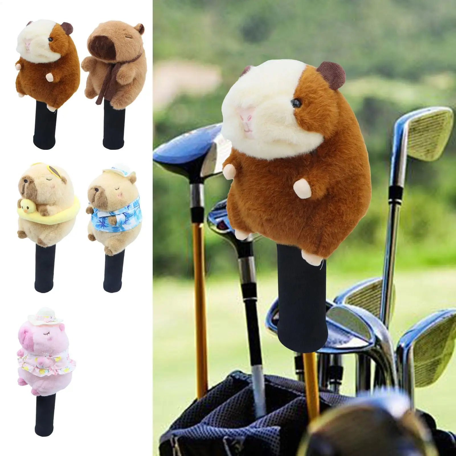 Fundas para cabeza de palo de Golf, juego de cubiertas de hierro y madera con diseño de animales de peluche para hombres y mujeres, caja de camiseta de protección, juego de curso, regalo deportivo