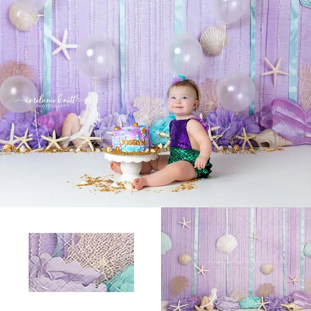 

Mermaid Dreams Photography Backdrop Kids Baby Cake Smash Photography Props Child Adult Undersea Studio Backgrounds