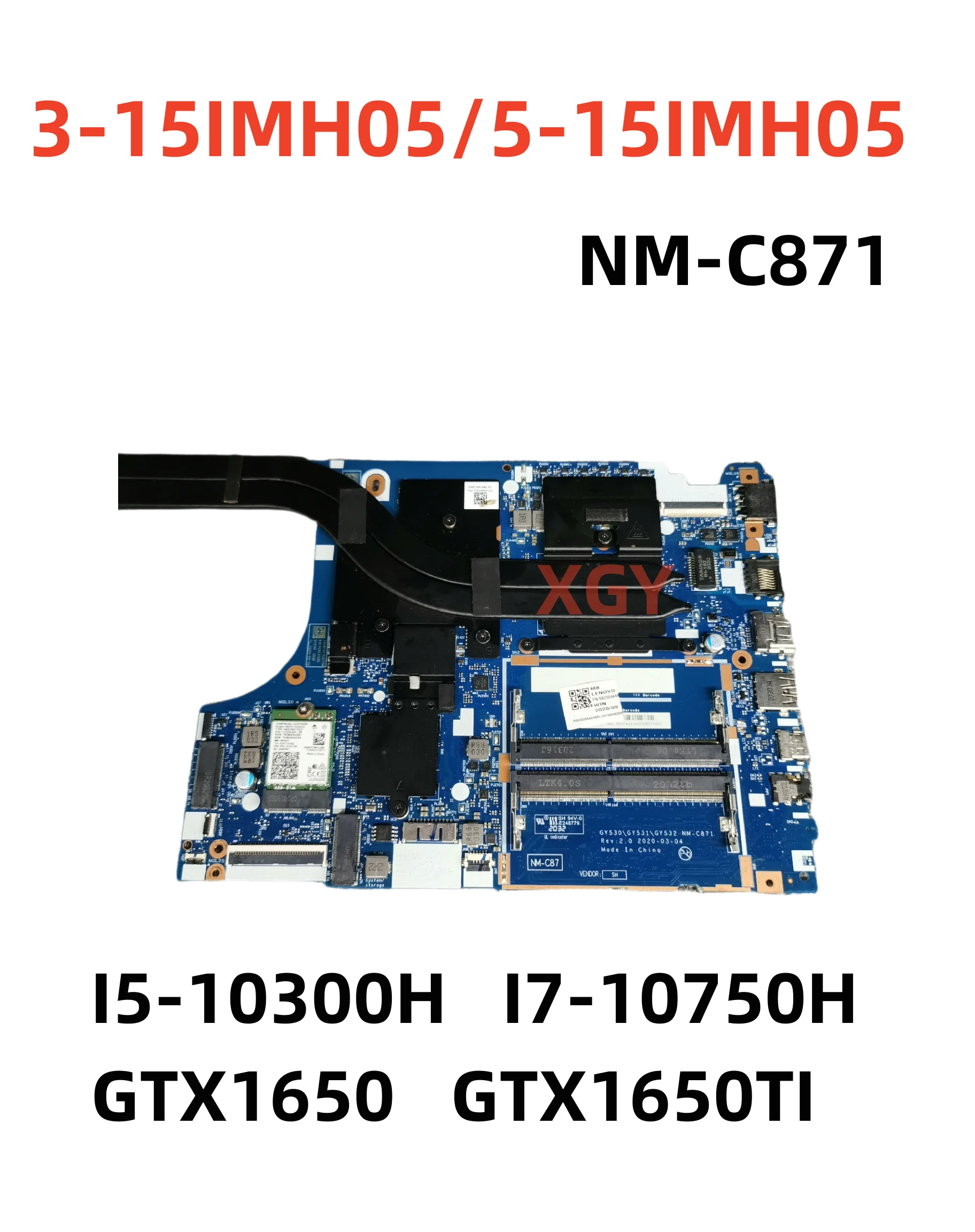 

For Lenovo 3-15IMH05/5-15IMH05 Laptop Motherboard Radiator NM-C871 I5-10300H I7-10750H GTX1650/GTX1650TI 100% Tested Perfectly