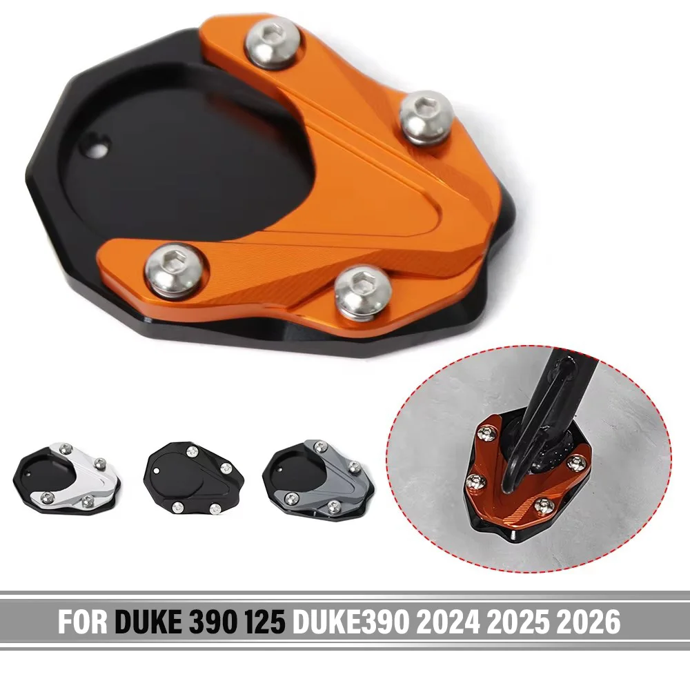 

For DUKE 390 DUKE390 2024 2025 For DUKE 125 DUKE125 2024 Motorcycle Accessories Side Stand Enlarge Plate Kickstand Extension