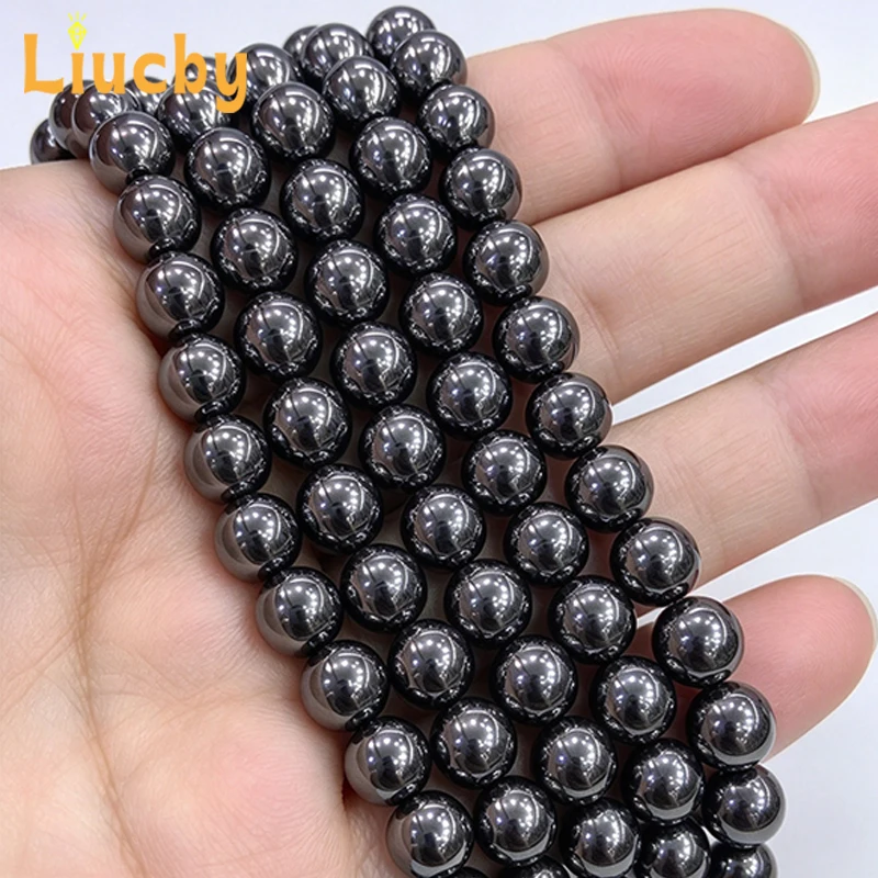 Wholesale Natural Hematite Round Loose Beads for DIY Jewelry Making Bracelets Necklaces Multi Size 1 mm to 14 mm 15 Inch Strands