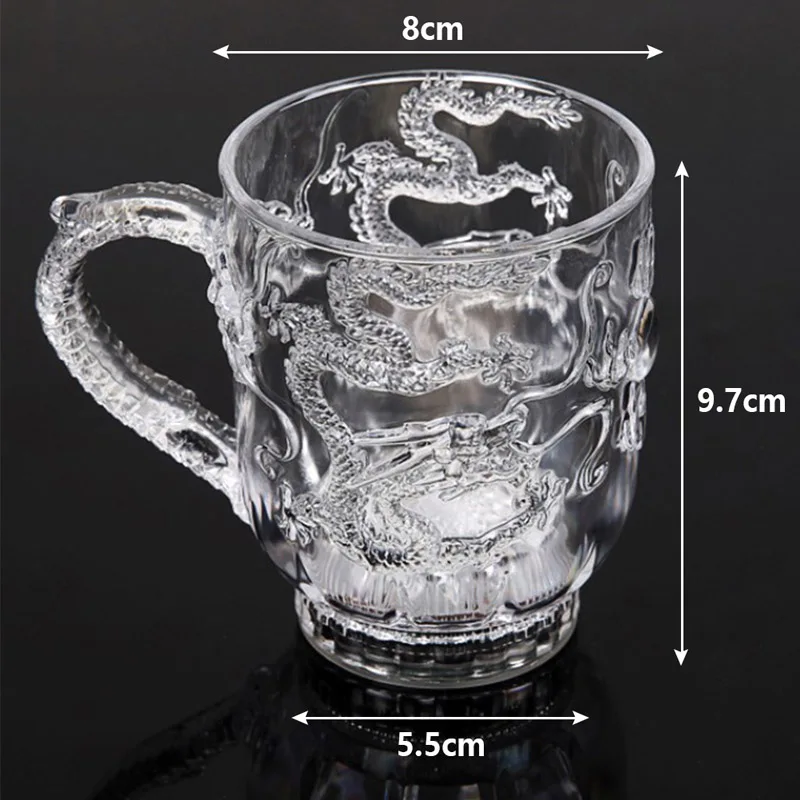 LED Flash Magic Color Changing Dragon Cup Water Activated Light-Up Beer Coffee