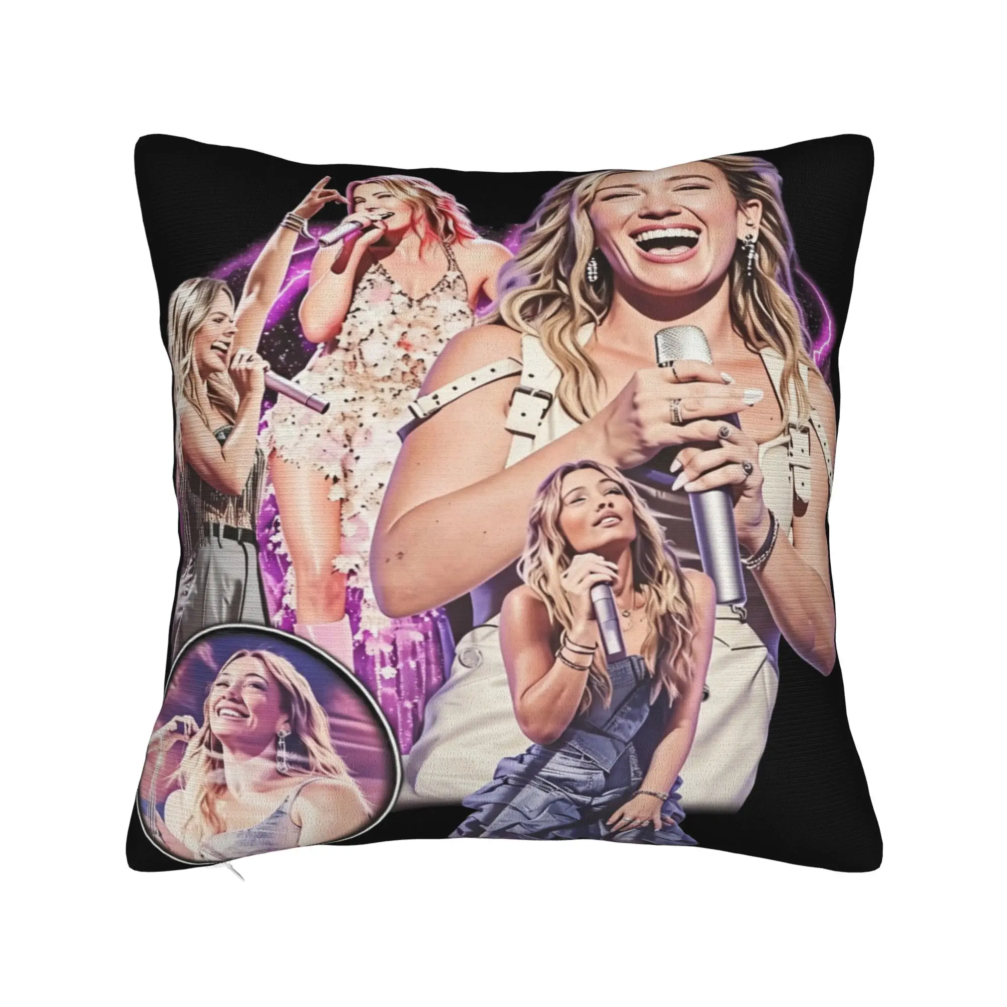 Hilary Duff Lucky Me Tour Pillow Cover  Vintage Pillow Case For Sofa Car Home Decor Square Pillowcases Gift