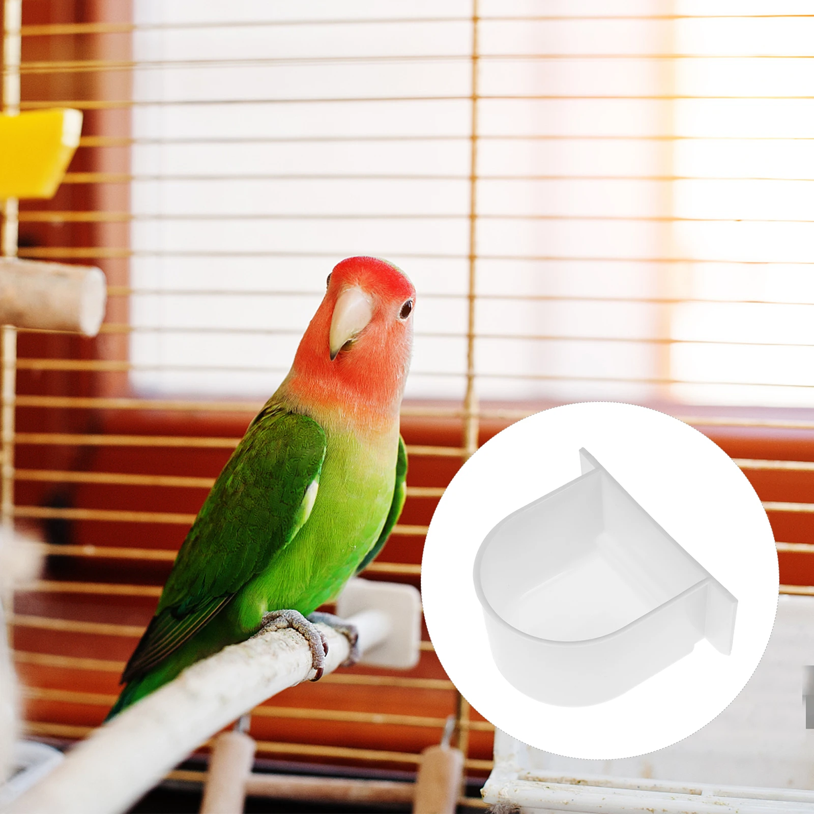 

4 Pcs Food Container Bird Feeder Tray for Hanging Bird Feeder Cage Bowls Durable Parrot Pigeon Water Feeding Container