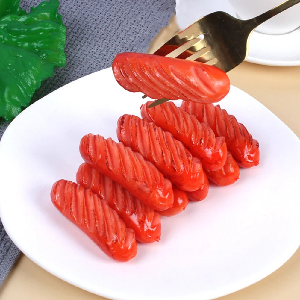 

3pcs Simulated Hot Dog Model Fake Roasted Sausage Realistic Food Prop Lifelike Display for Restaurant Bakery Party Teaching
