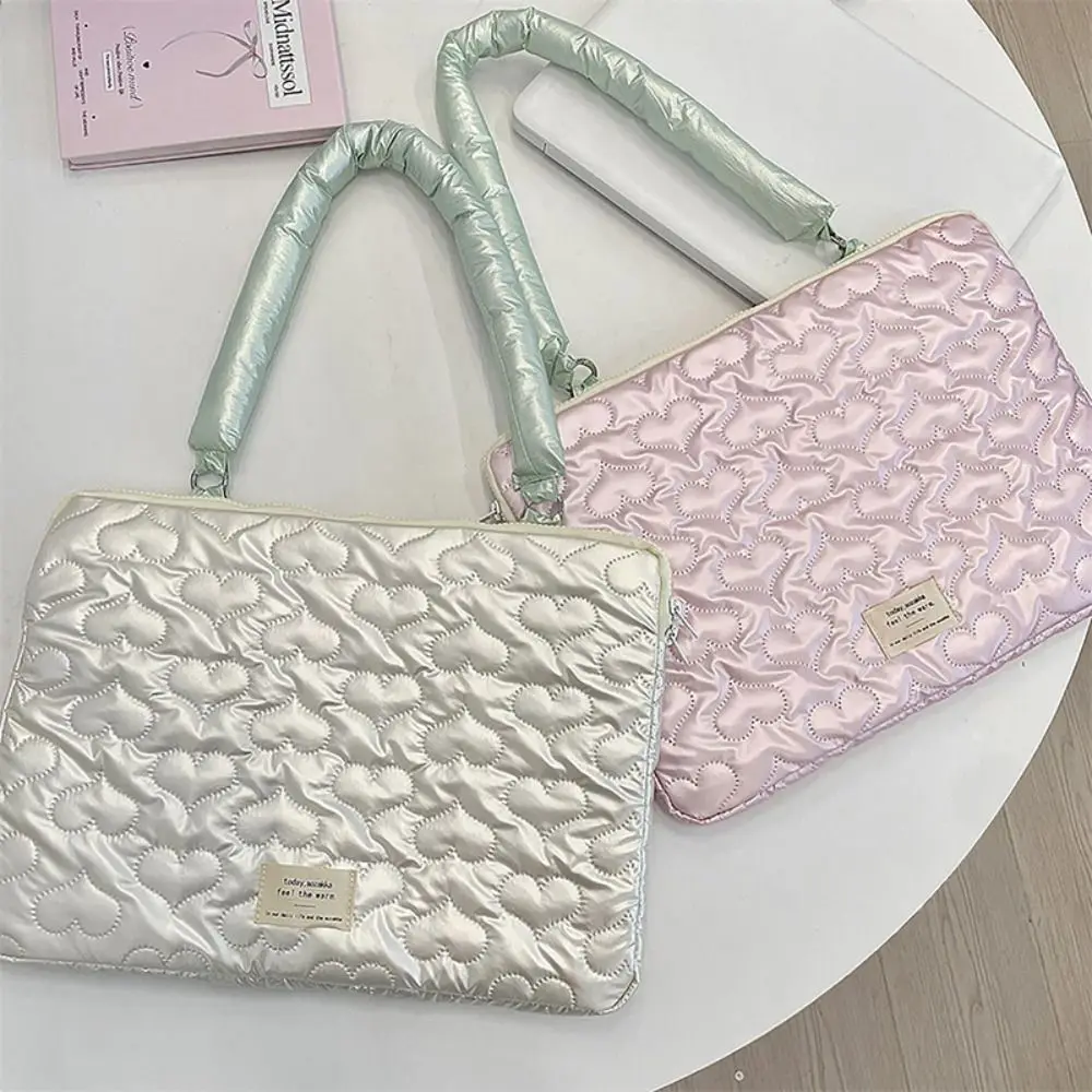 

New 11/13/15.6 Inch Laptop Shoulder Bag Large Capacity Love Heart Tablet Sleeve Case Shockproof Multifunctional Laptop Handbag