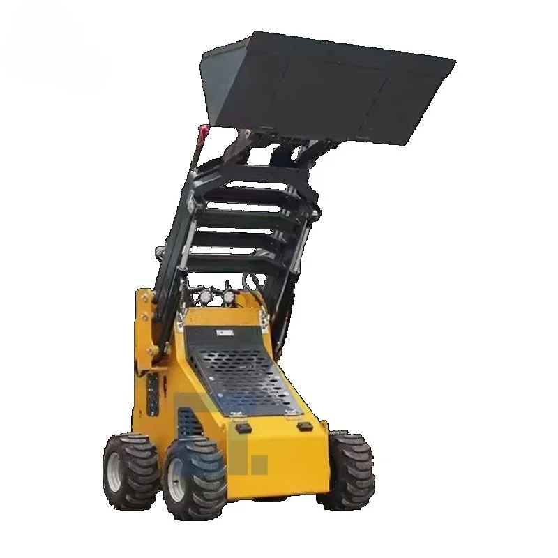1560mm Unloading Height Mini Skid Steer Loader Mini Skid Steer Loader with tracked buckets with tracked buckets brush cutters