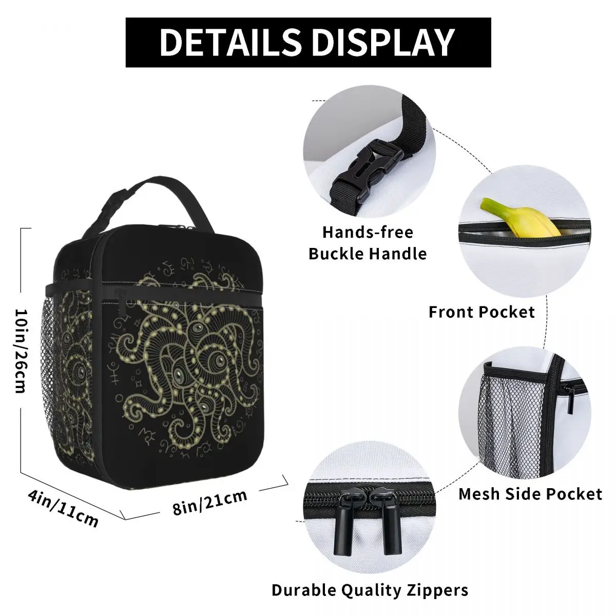 Cthulhu Monster Fantasy Ar Insulated Lunch Bag for Women Office Cooler Thermal Food Box Tote Portable Lunch Boxes Container