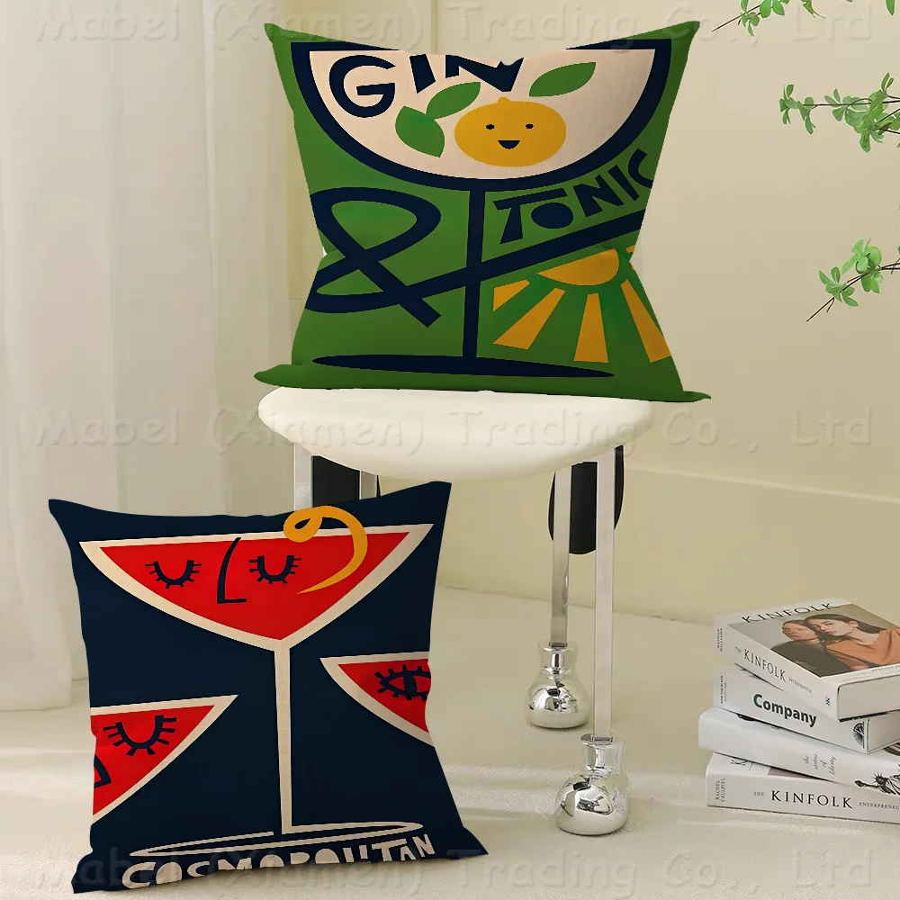 

Fruit Juice Liquor Pillow Gifts Home Office Furnishings Bedroom Sofa Car Cushion Cover Case 45x45cm