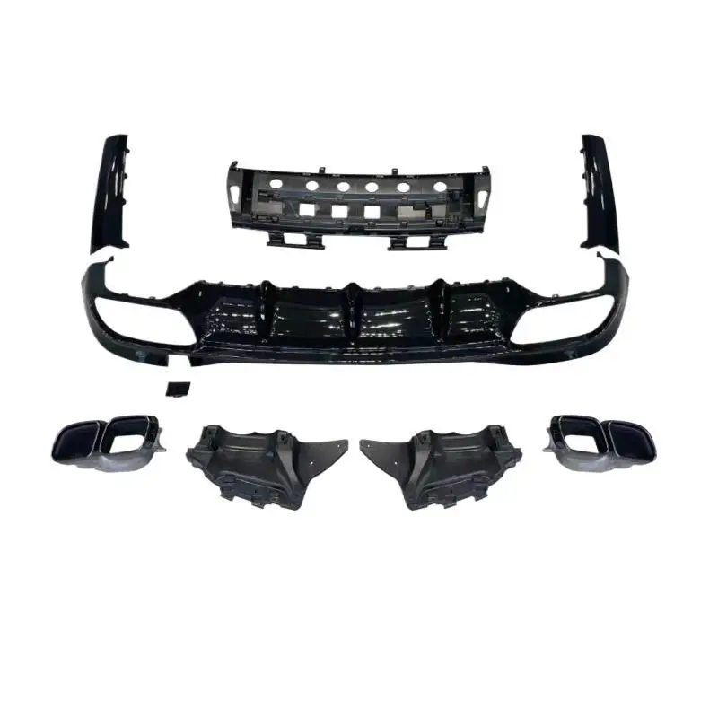 

High Quality S Class W223 Upgraded to S63 Glossy Black Rear Diffuser with Exhaust Tips Rear Lip for W223 2020+