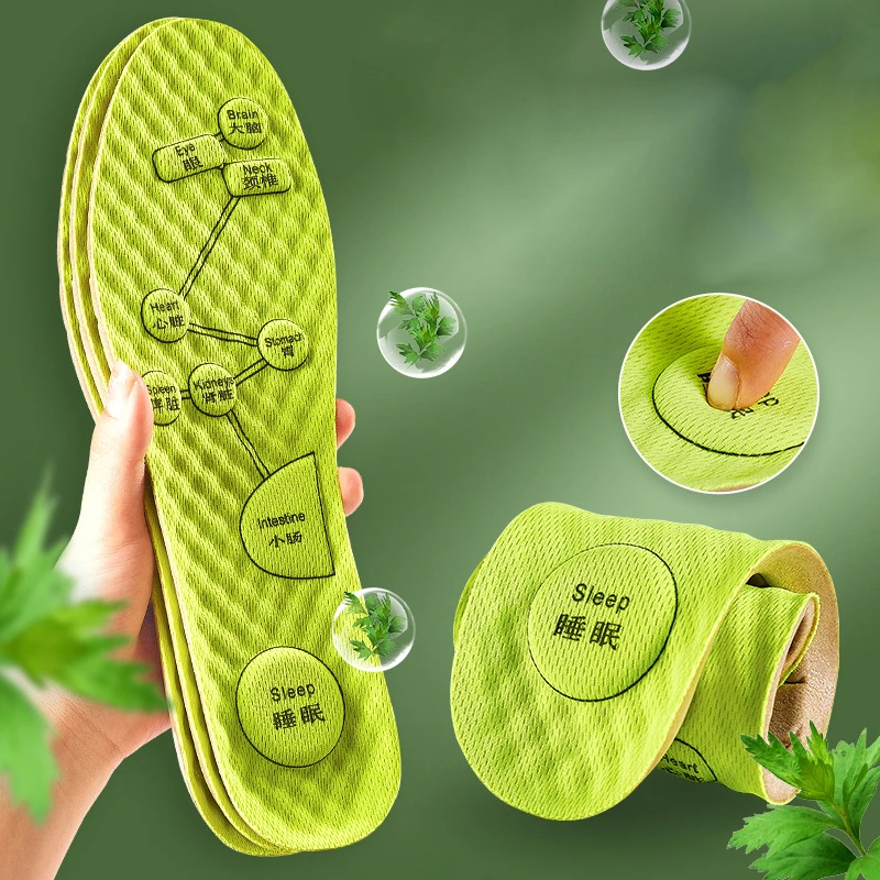 Foot Acupressure Insoles For Shoes Sole Sweat absorbing Deodorant Insole Breathable Running Insoles For Feet massage Insole