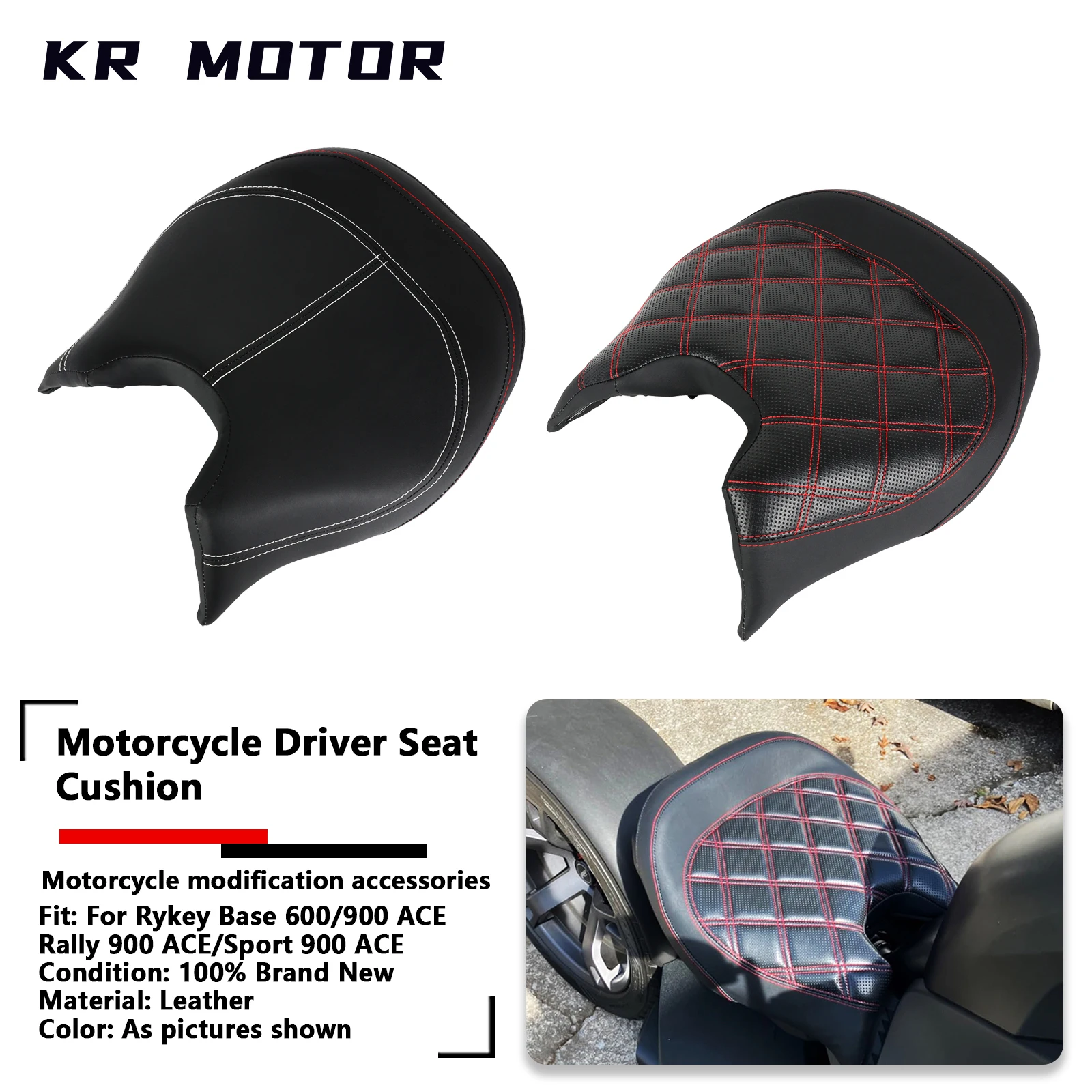 

Motorcycle Rider Driver Leather Cosy Soft Seat Cushion Comfort Fit For Can-Am Ryker 600 Ryker 900 Rally Sport 900 ACE 2019-2025