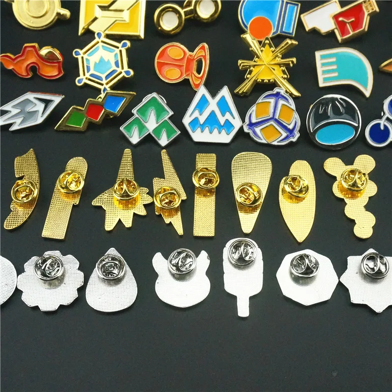 Pokemon Gym Badges Kanto Johto Hoenn Sinnoh Unova Kalos League Region Pins Brooches Orange Islands Box Collection Pocket Monster