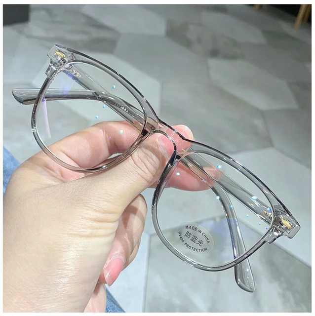 Transparente Anti-Blaulicht-Myopie-Brille für Damen und Herren, ultraleichte Brillen, übergroße Nahsichtbrille, Dioptrien -1,0 bis -6,0