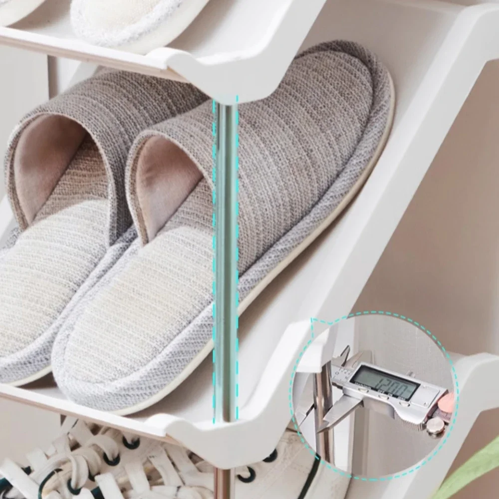 Plastic Shoe Shelf Simple Stackable Free Standing Shoes Entryway Or Bedroom Multi-Layer Living Room Vertical Shoes Narrow Racks