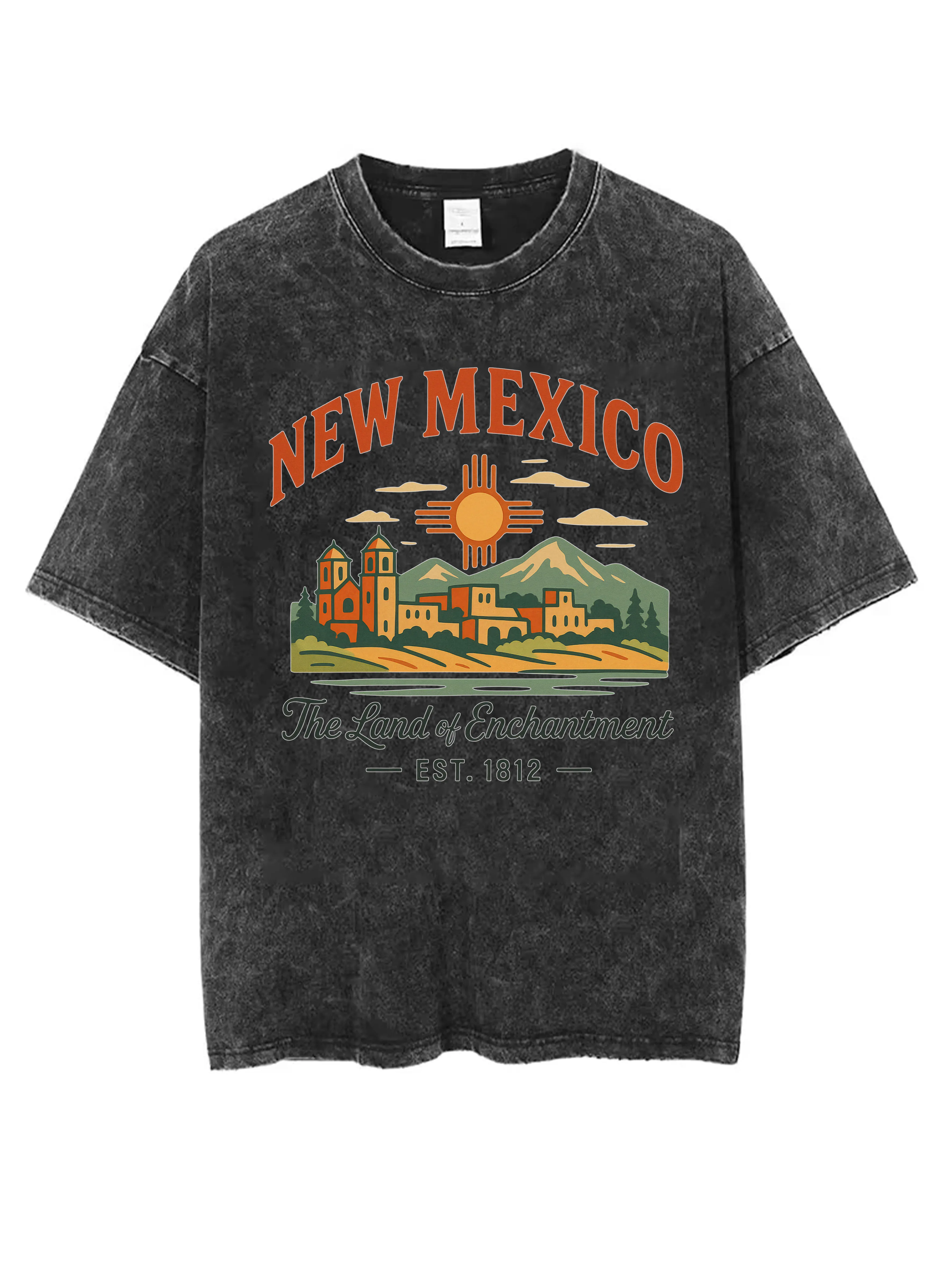 

NEW MEXICO In a Silly Goose Mood Washed Black Round Neck T-Shirt Comfortable Loose Fit for Men Women Ideal for Winter Christmas
