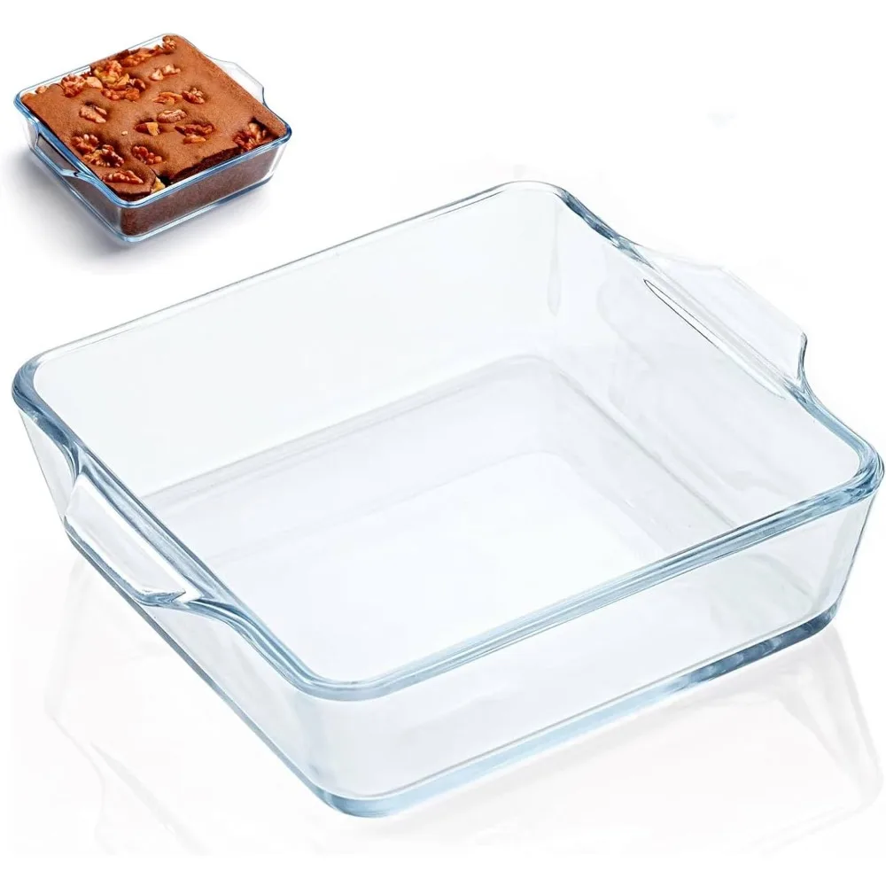 

Glass Square Baking Dish Individual Portion Baking Pan for Oven Microwave Air Fryer Square Egg, Clear Prep Bowls