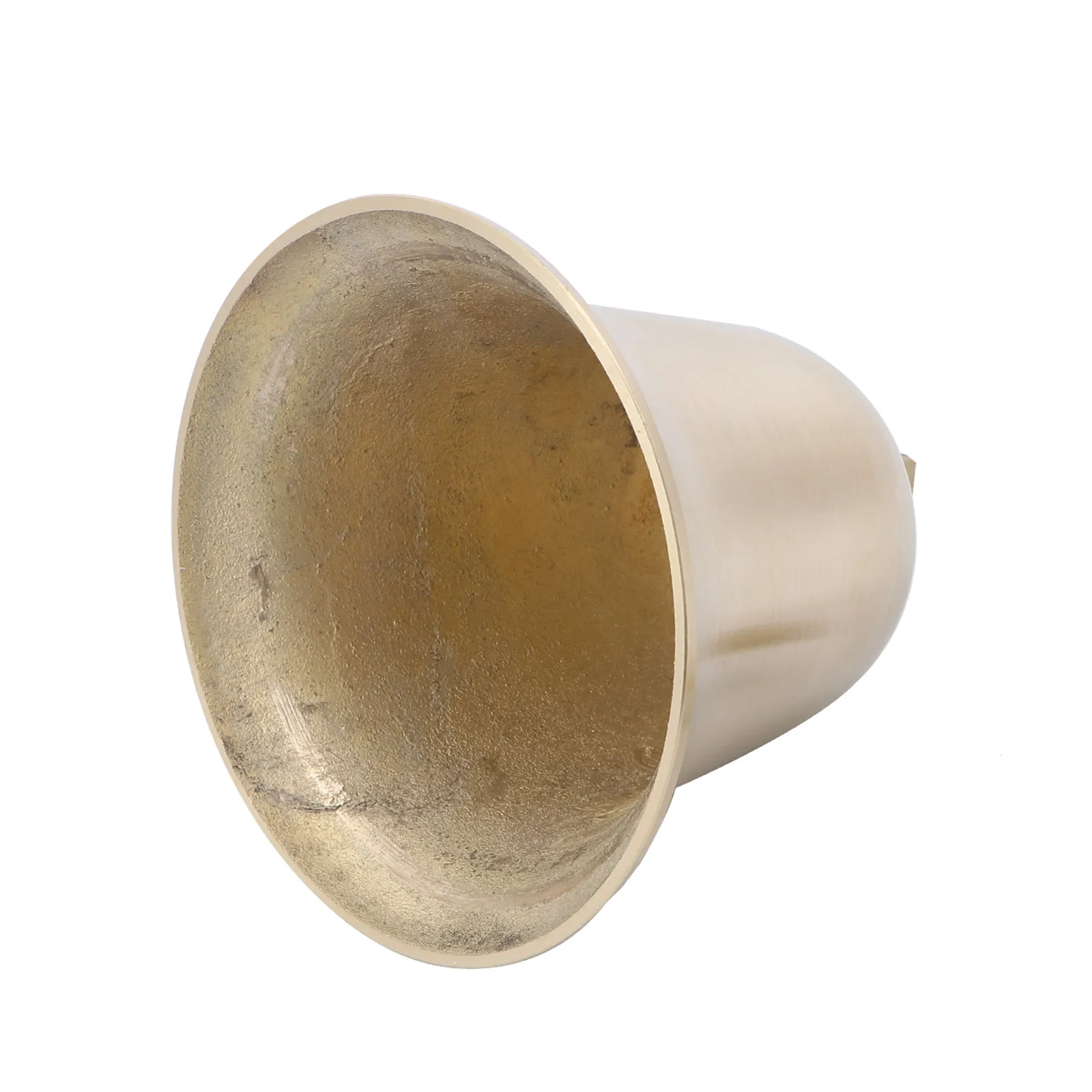 1Pcs Brass Ring Bell Pendant Round Mouth Gold Hanging Bell for School Temple Courtyard Classroom Service Call Ringing Accessory