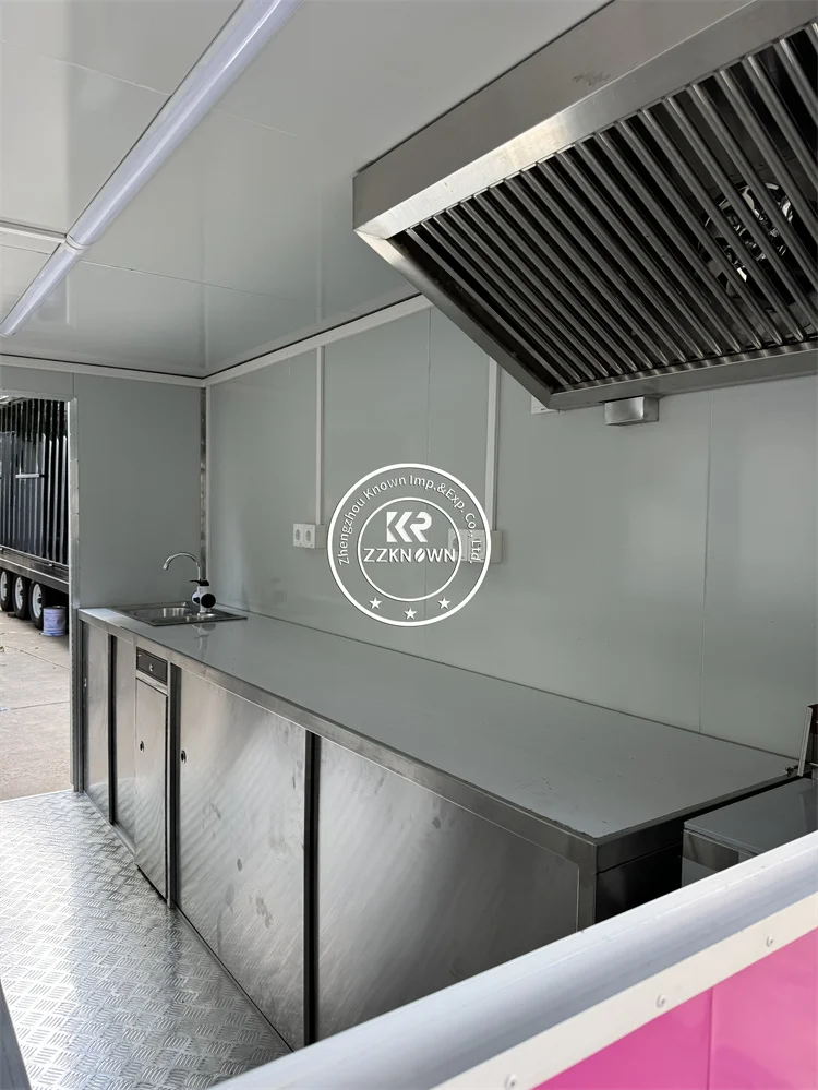 Carro móvil para helados, camión de comida, remolque totalmente equipado, remolque para Catering callejero, camión de comida de concesión, cocina móvil
